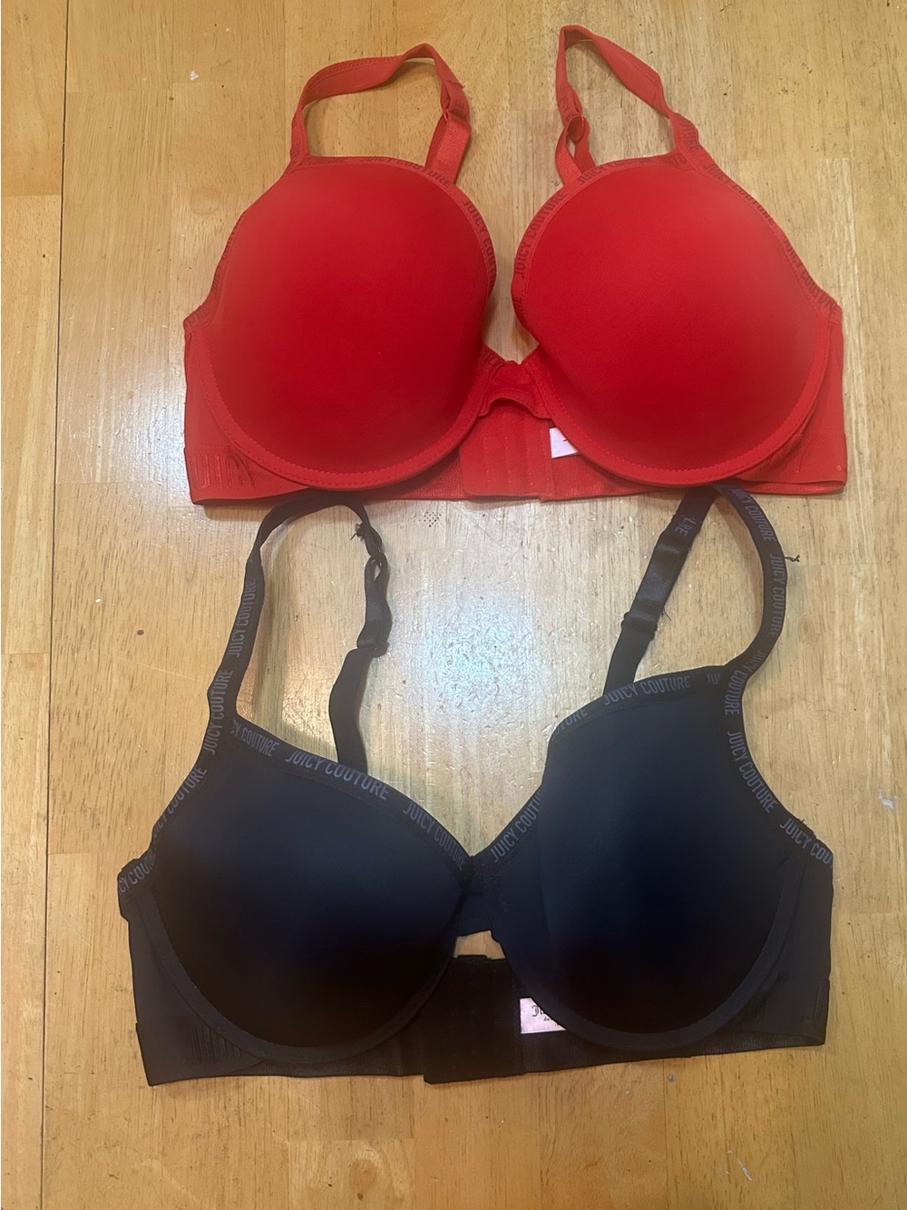 Juicy Couture Red and Black Padded Bras - Duo Pack
